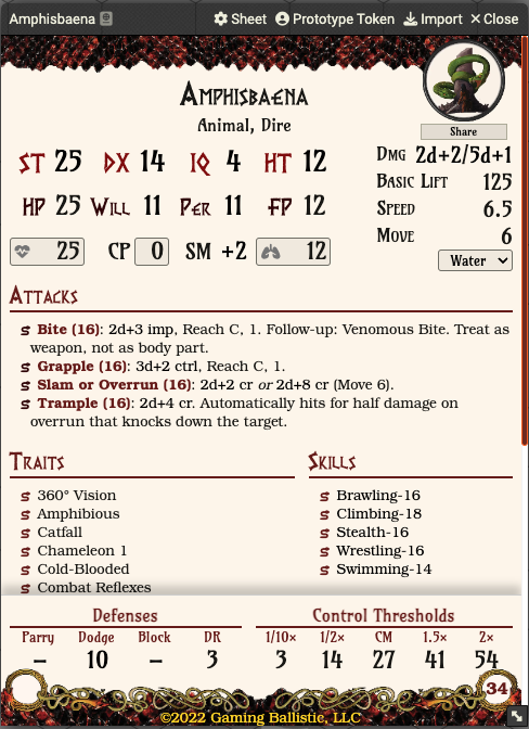 Clickable GM Information Card